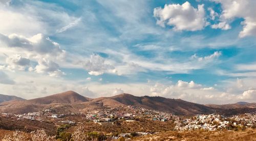 Scenic view of mountains against sky