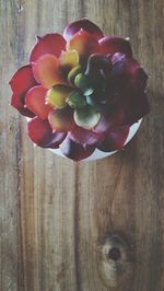 High angle view of strawberry on table