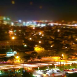 View of illuminated cityscape at night