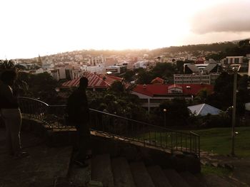 Buildings at sunset