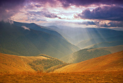 Scenic view of mountains against sky