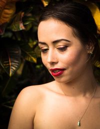 Close-up portrait of young woman