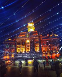 Illuminated city at night