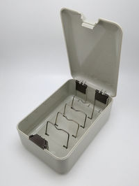 High angle view of laptop on table