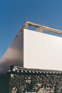 Low angle view of building against clear sky