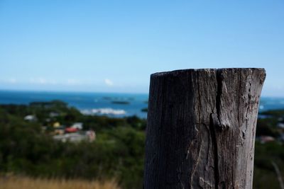 Scenic view of sea against blue sky