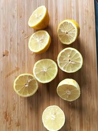 High angle view of fruits on table