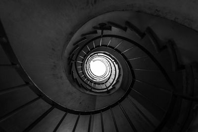 Low angle view of spiral staircase