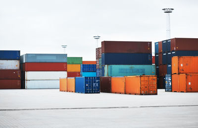 Shipping and cargo containers at an industrial port or harbor. logistics, import and export of goods