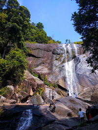 Scenic view of waterfall
