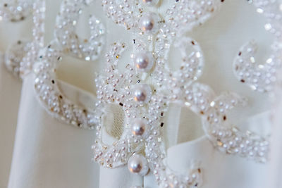 Detail shot of wedding dress