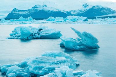 Scenic view of frozen sea