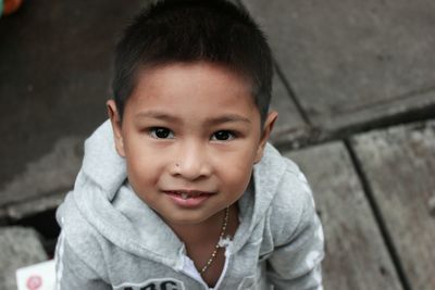 Portrait of cute boy outdoors