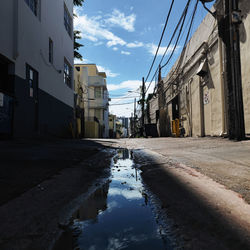 Road amidst buildings in city