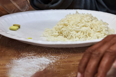 Close-up of person preparing food