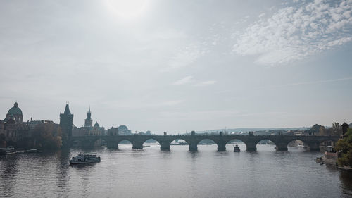 Bridge over river against sky