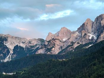 Panoramic view of landscape and mountains against sky