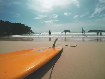 Scenic view of beach against sky