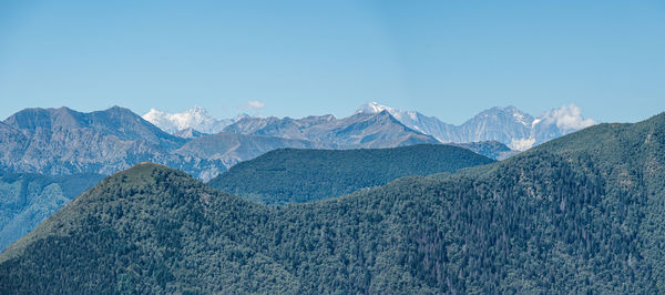 Aerial view of the weisshorn-zinalrothorn mountain range in the swiss alps