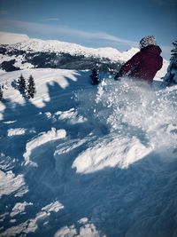Scenic view of snowcapped mountain