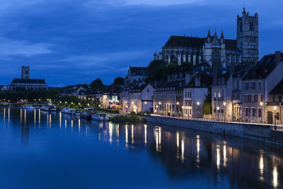 Reflection of buildings in water