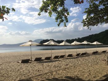Scenic view of beach against sky