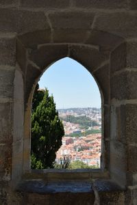 View of fort through window