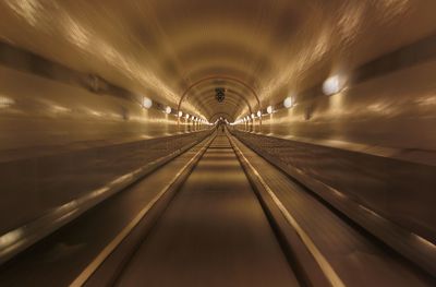 Empty illuminated tunnel