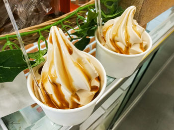 Brown sugar soft serve ice cream  from ishimate island, okinawa, japan