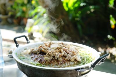 Close-up of food in bowl on table