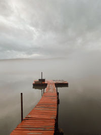 Pier over sea against sky