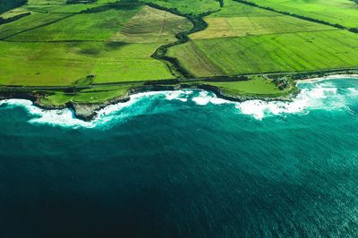 High angle view of sea shore