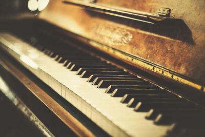 Close-up of piano keys