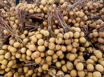 High angle view of fruits for sale at market stall