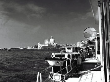 Ship moored at harbor