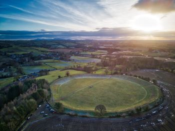 High angle view of landscape against sky