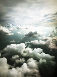 Cloudy sky over white clouds