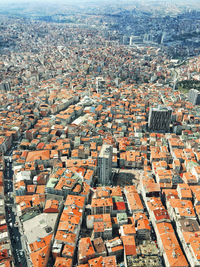 High angle view of townscape against sky