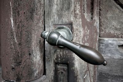 Close-up of wooden door