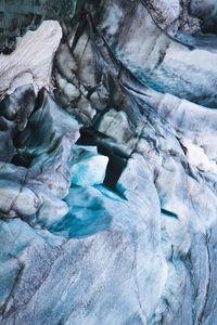 Rock formations in frozen water