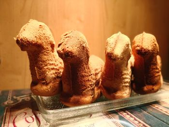 Close-up of food on table