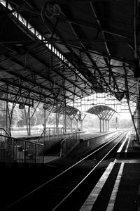 Empty railroad station platform