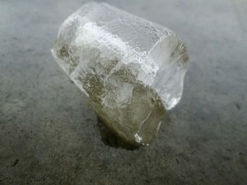 High angle view of ice on shore