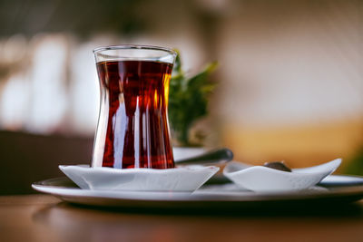 Close-up of drink on table