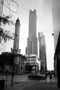 View of skyscrapers in city