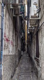 Narrow alley amidst buildings in city