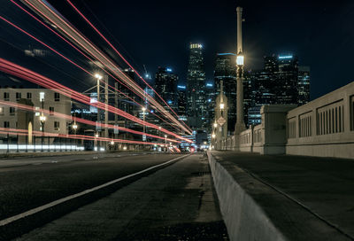 Light trails on street during night