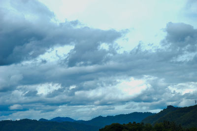 Low angle view of mountains against sky