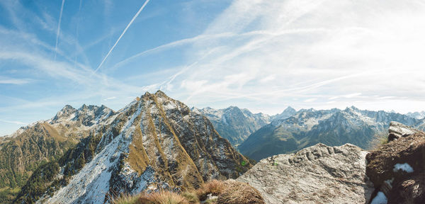 Scenic view of mountains against sky