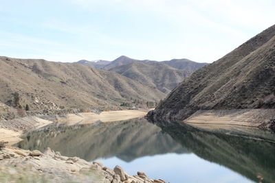 Scenic view of landscape and mountains against sky